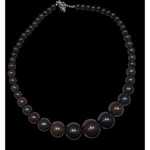 Black And Brown Graduated Beaded Necklace